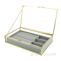 Glass Organizer Clear Velvet Jewellry Storage